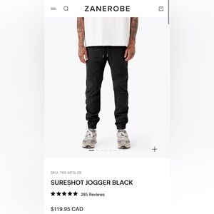 Zanerobe Black Sureshot Joggers - size 32